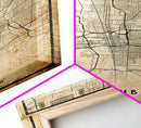 Columbus vintage map print poster or framed canvas, Ohio map print poster canvas, Columbus city map print poster canvas