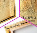 Nashville Map Print, Framed Canvas Wall Art, Tennessee Street Map Art, Davidson City Street Road Map Wall Decor