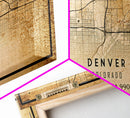 Denver map print poster canvas, Colorado map print poster canvas, Denver city map print poster canvas, framed road map art, office decor