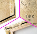 Dallas Panoramic Map Canvas Print, Texas Map Print, Texas Wall Art, Dallas Map Poster, US, Maps, Dallas Maps, Map Gifts, Large Framed Map