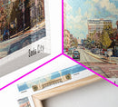 Columbia South Carolina Panoramic Watercolor Painting Framed Canvas Print, Travel Poster Art, Urban Cityscape, Living Room Decor, Wall Hanging, Office Art, Southern Charm Gift