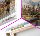 Riverside California Panoramic Print, Creative Framed Canvas Print, Travel Poster Art, Living Room Decor, Home Wall Art, Gift Idea
