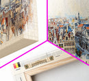Bruges Belgium Panoramic Travel Poster, Framed Canvas Print or Metal Wall Art, Travel Art, Home Decor, Panoramic Painting, Midcentury Art