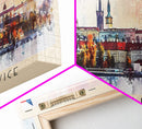 Ceske Budejovice Czech Republic Wall Art, Panoramic Travel Poster, Panoramic Framed Canvas Print, City Wall Art, Wall Hanging Home Decor, Travel Art