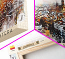 Jerez De La Frontera Spain Panoramic Travel Poster, Framed Canvas Print or Metal Wall Art, Travel Art, Home Decor, Panoramic Painting, Midcentury Art