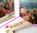 Eskisehir Turkey Panoramic Travel Poster, Framed Canvas Print or Metal Wall Art, Travel Art, Home Decor, Panoramic Painting, Midcentury Art