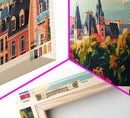 Krefeld Germany Panoramic Travel Poster, Framed Canvas Print or Metal Wall Art, Travel Art, Home Decor, Panoramic Painting, Midcentury Art