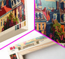 Odense Denmark Wall Art, Panoramic Travel Poster, Panoramic Framed Canvas Print, City Wall Art, Wall Hanging Home Decor, Travel Art