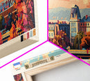 Surgut Russia Panoramic Travel Poster, Framed Canvas Print or Metal Wall Art, Travel Art, Home Decor, Panoramic Painting, Midcentury Art