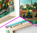 Belgrade Serbia Panoramic Travel Poster, Framed Canvas Print or Metal Wall Art, Travel Art, Home Decor, Panoramic Painting, Midcentury Art
