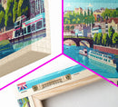 Bristol United Kingdom Panoramic Travel Poster, Framed Canvas Print or Metal Wall Art, Travel Art, Home Decor, Panoramic Painting, Midcentury Art