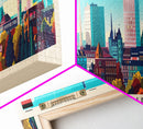 Dortmund Germany Wall Art, Panoramic Travel Poster, Panoramic Framed Canvas Print, City Wall Art, Wall Hanging Home Decor, Travel Art