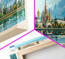 Engels Russia Panoramic Travel Poster, Framed Canvas Print or Metal Wall Art, Travel Art, Home Decor, Panoramic Painting, Midcentury Art