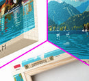 Klagenfurt Austria Panoramic Travel Poster, Framed Canvas Print or Metal Wall Art, Travel Art, Home Decor, Panoramic Painting, Midcentury Art