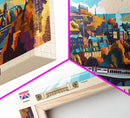 Nottingham United Kingdom Wall Art, Panoramic Travel Poster, Panoramic Framed Canvas Print, City Wall Art, Wall Hanging Home Decor, Travel Art