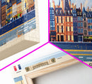 Rennes France Panoramic Travel Poster, Framed Canvas Print or Metal Wall Art, Travel Art, Home Decor, Panoramic Painting, Midcentury Art