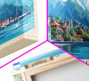 Sochi Russia Panoramic Travel Poster, Framed Canvas Print or Metal Wall Art, Travel Art, Home Decor, Panoramic Painting, Midcentury Art