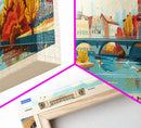 Tyumen Russia Panoramic Travel Poster, Framed Canvas Print or Metal Wall Art, Travel Art, Home Decor, Panoramic Painting, Midcentury Art