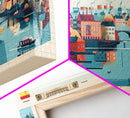 Ume Sweden Panoramic Travel Poster, Framed Canvas Print or Metal Wall Art, Travel Art, Home Decor, Panoramic Painting, Midcentury Art