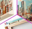 Villeurbanne France Panoramic Travel Poster, Framed Canvas Print or Metal Wall Art, Travel Art, Home Decor, Panoramic Painting, Midcentury Art