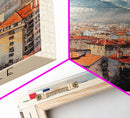 Grenoble France Mountain View Art, Framed Canvas Print, Wall Art for Bedroom, Travel Poster Art, Home Decoration, French Wall Art