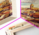 Huelva Spain Cityscape Art Print, Vibrant Sunset Canvas Print for Home Decor, Travel Poster for Living Room Wall Art, Spanish City View
