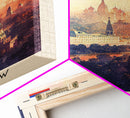 Moscow Russia Travel Poster Framed Canvas Print, Historic Landmarks, Watercolor Painting, Wall Art, Home Decor, Travel Print, Artistic Gift