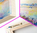 Narva Estonia Framed Canvas Print, Sunset Travel Poster, Watercolor Painting, Scenic Wall Art, Home Decor, Vacation Art, Unique Art
