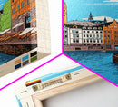 Hamburg Germany Travel Poster Framed Canvas Print, Midcentury Modern Art, Pop Art Wall Decor, Scenic Wall Art, Bedroom Decoration, Office Art