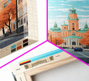 Munich Germany Travel Poster Framed Canvas Print, Midcentury Modern Art, Pop Art Wall Decor, Scenic Wall Art, Living Room Decoration, Office Gift