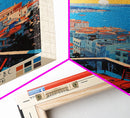 Piraeus Greece Travel Poster Framed Canvas Print, Midcentury Modern Art, Pop Art Wall Decor, Scenic Wall Art, Living Room Decoration, Office Art