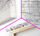 Garden Grove City Map, Texas Map, Map Art, Minimalist Art, Wall Art, Canvas Art, Farmhouse Wall Art, Hunting Décor, College Apartment Art