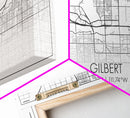 Gilbert City Map, Arizona Map, Map Art, Minimalist Art, Wall Art, Canvas Art, Lake House Décor, Ranch House Décor, Dorm Wall Décor, Home Art