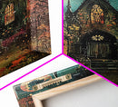 The Haunted Mausoleum, Framed Canvas Print, Spooky Season Halloween Decor, Halloween Props Wall Art, Gift For Halloween Lover