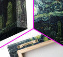 Spooky Vibes Cemetery Grave Yard, Framed Canvas Print, Halloween Decor, Spooky Month Wall Art