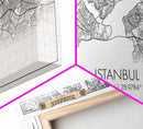 Istanbul City Map, Turkey Map, Map Art, Modern Art, Wall Art, Canvas Art, Travel Art, Best Friend Gift, Family Wall Art, Wall Décor
