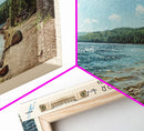 Bras d'Or Lake Framed Canvas Print, Panoramic Lake House Decor, Wall Art, Travel Poster, Rustic Lake Painting, Home Decor