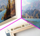 Lake Berryessa California Framed Canvas Print, Panoramic Lake House Decor, Wall Art, Travel Poster, Serene Lake Painting, Home Decor