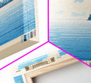 Blue Cypress Lake Florida Framed Canvas Print, Panoramic Wall Art, Midcentury Modern, Pop Art, Travel Poster, Scenic Living Room Art, Lake House Decor
