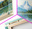 Lake Tahoma North Carolina Framed Canvas Print, Panoramic Wall Art, Midcentury Modern, Pop Art, Living Room Decor, Travel Poster, Lake House Art