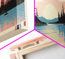 Mahoney Lake, Northwest Territories Panoramic Wall Art Framed Canvas Print, Midcentury Modern, Pop Art, Home Decor, Travel Poster, Living Room Art
