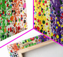Rainbow Splatter Art, Framed Canvas Print, Graffiti / Splatter Painting, Colorful Decor, Ally Art, Polka Dot Wall Art