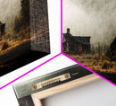 Ghost town canvas art, wild west theme, abandoned art