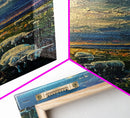 Lambs At Sunset Farmhouse Decor, Framed Canvas Print, Unique Wall Art, Skinny Art, Tall Wall Art, Art For Small Spaces