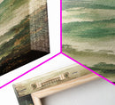 Skinny Art Tall Art Framed Canvas Print Japanese Style Art Foggy Mountain Temple Landscape Wood Block Print Ukiyo-e Feng Shui Wall Art
