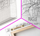 Panoramic Prague City Map, Czech Republic Art, Map Print, Minimalist Wall Art, Canvas Art, Housewarming Gift, Street Map Art, Closing Gift
