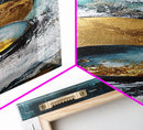 Abstract Gold and Teal Canvas Print Sacred Geometry Wall Art Teal Wall Art Zen Wall Art Moody Art Minimalist Art