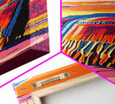 Boho Blanket at Sunset Framed Canvas Print southwest wall art warm sunset art boho art rustic decor gift idea for her