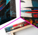 Abstract Face Framed Canvas Print moody art graffiti wall art dark romance painting vibrant abstract art pop art colorful home decor