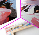 Pink Headdress Woman Canvas Print Wall Art Colorful Graffiti Wall Art Tall Narrow Art